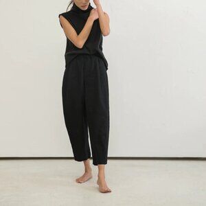 Andy Trouser in Midweight Linen / Large / Black